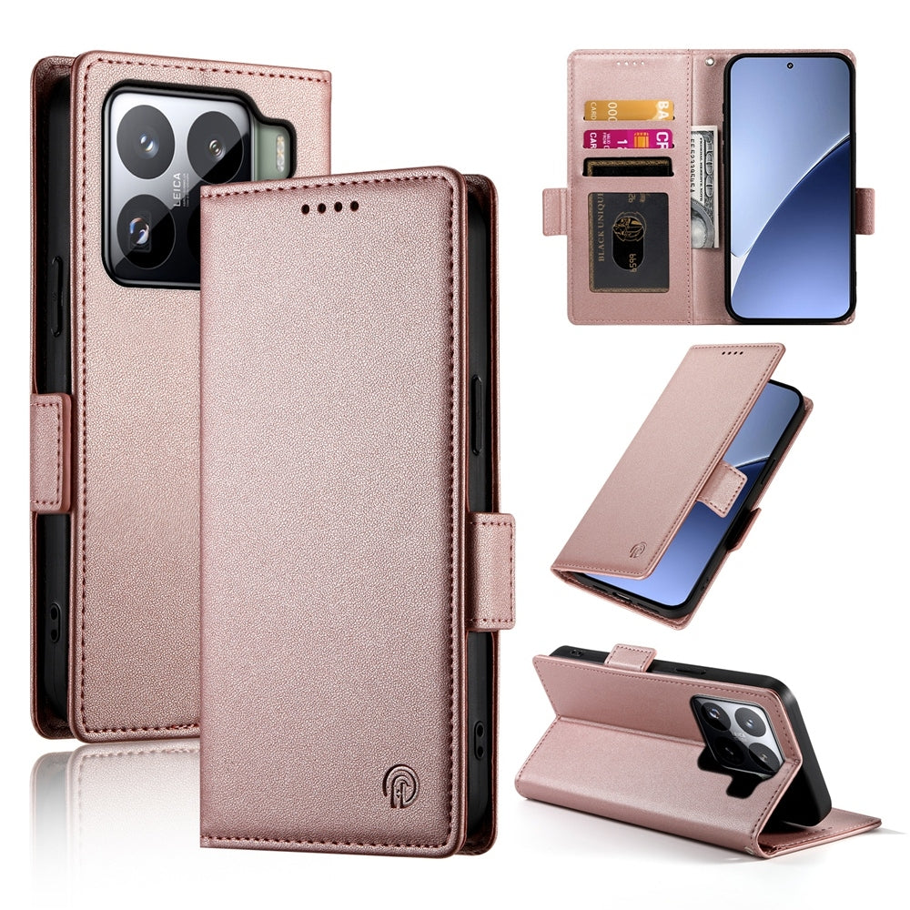 Xiaomi 15 Pro Magnetic Leather Wallet Case with Card Slots, Stand Function & Full Protection