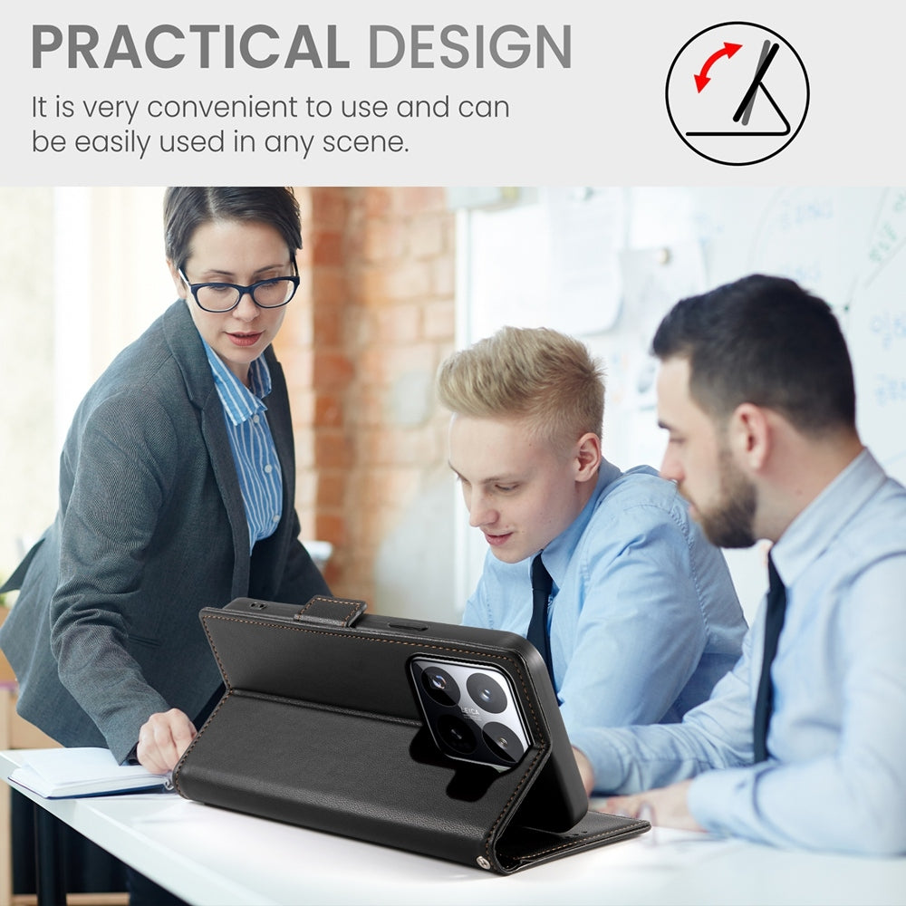 Xiaomi 15 Pro Magnetic Leather Wallet Case with Card Slots, Stand Function & Full Protection