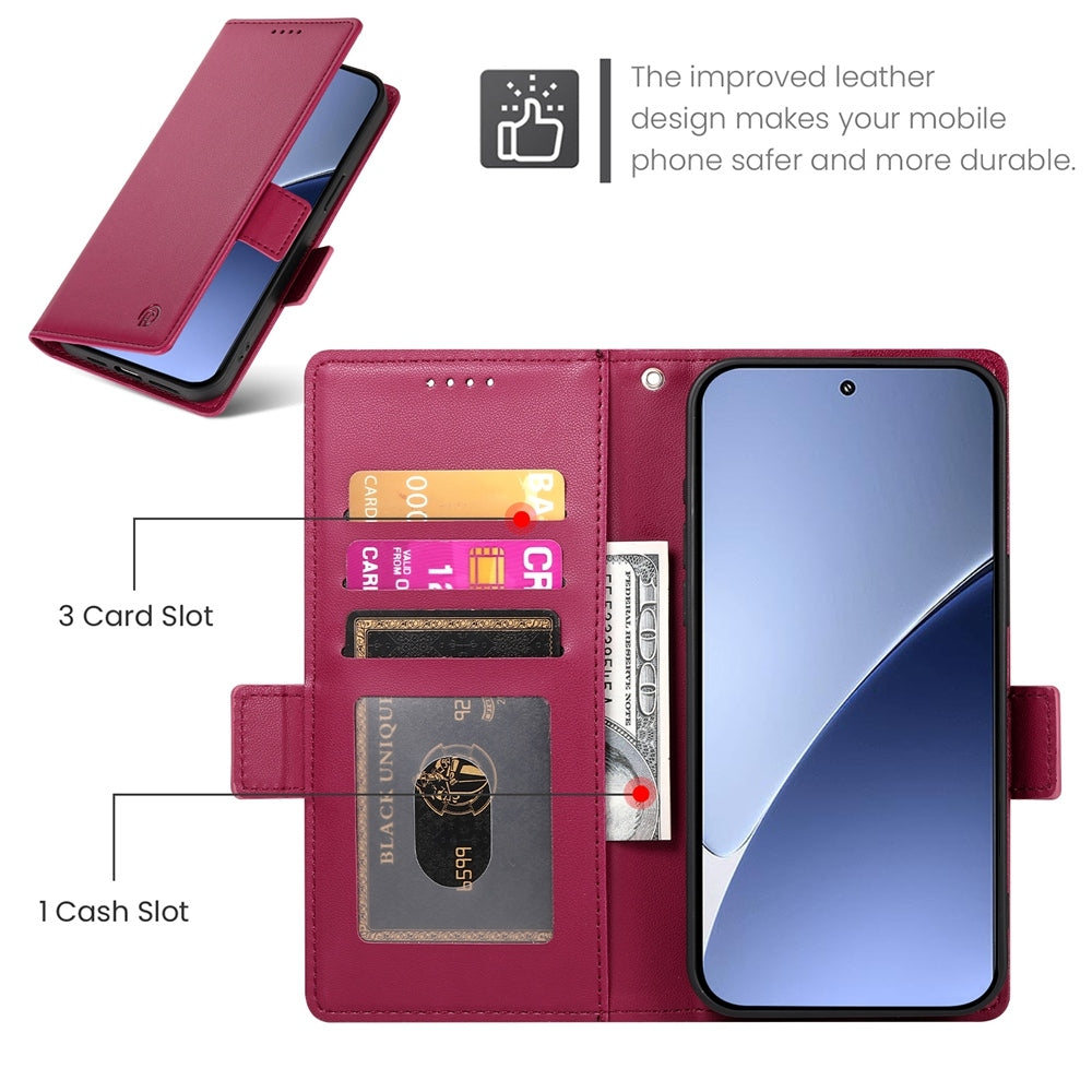 Xiaomi 15 Pro Magnetic Leather Wallet Case with Card Slots, Stand Function & Full Protection