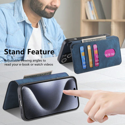 iPhone 16 Pro Max Retro Leather Phone Case with Enhanced MagSafe Wireless Charging, RFID Anti-theft Protection, Kickstand & Magnetic Lock Wallet Cover