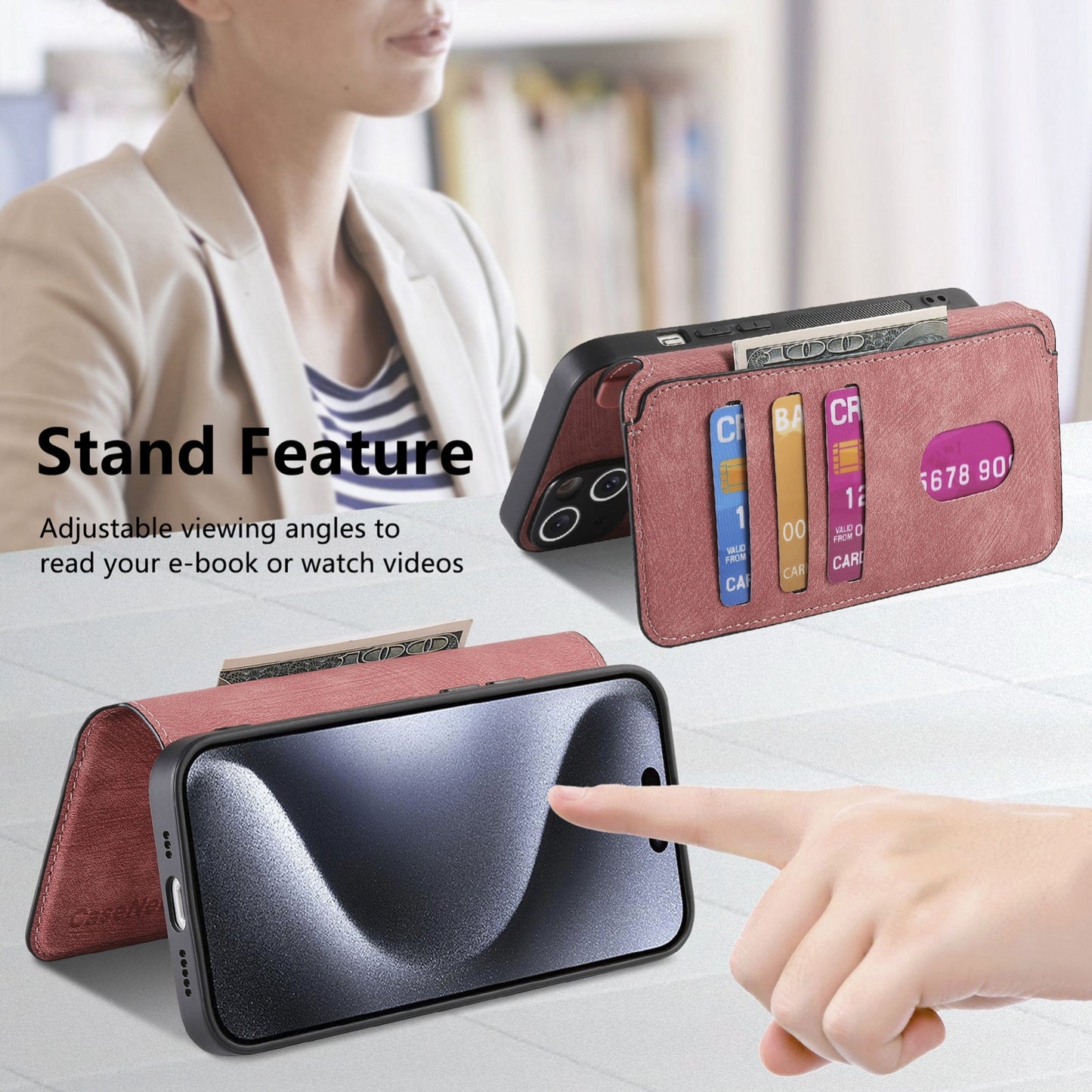 iPhone 16 Pro Max Retro Leather Phone Case with Enhanced MagSafe Wireless Charging, RFID Anti-theft Protection, Kickstand & Magnetic Lock Wallet Cover