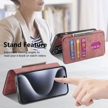 iPhone 16 Pro Max Retro Leather Phone Case with Enhanced MagSafe Wireless Charging, RFID Anti-theft Protection, Kickstand & Magnetic Lock Wallet Cover