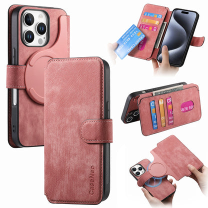 iPhone 16 Pro Retro Leather Phone Case with Enhanced MagSafe Wireless Charging, RFID Anti-theft Protection, Kickstand & Magnetic Lock Wallet Cover