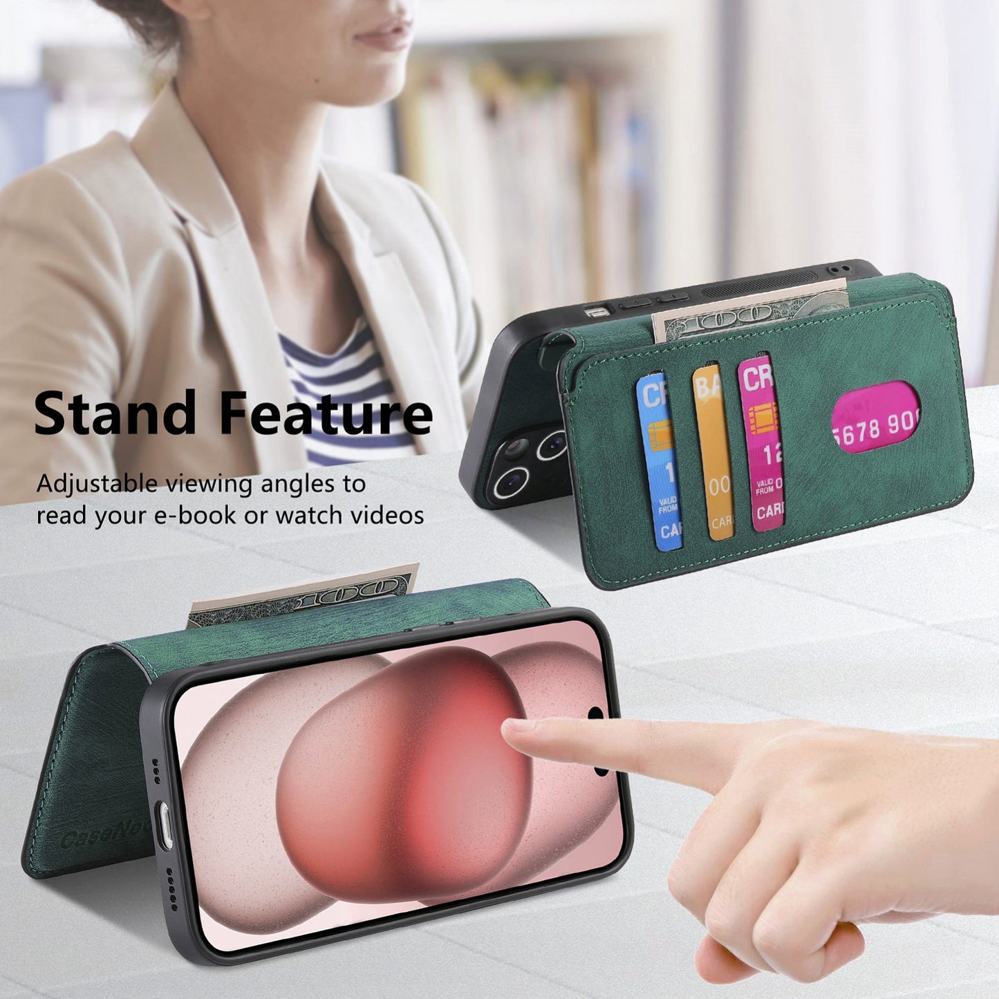 iPhone 16 Plus Retro Leather Phone Case with Enhanced MagSafe Wireless Charging, RFID Anti-theft Protection, Kickstand & Magnetic Lock Wallet Cover