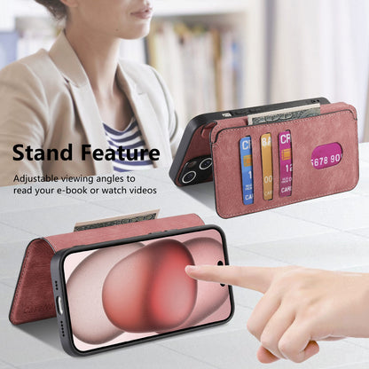 iPhone 16 Retro Leather Phone Case with Enhanced MagSafe Wireless Charging, RFID Anti-theft Protection, Kickstand & Magnetic Lock Wallet Cover