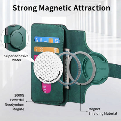 iPhone 15 Pro Max Retro Leather Phone Case with Enhanced MagSafe Wireless Charging, RFID Anti-theft Protection, Kickstand & Magnetic Lock Wallet Cover