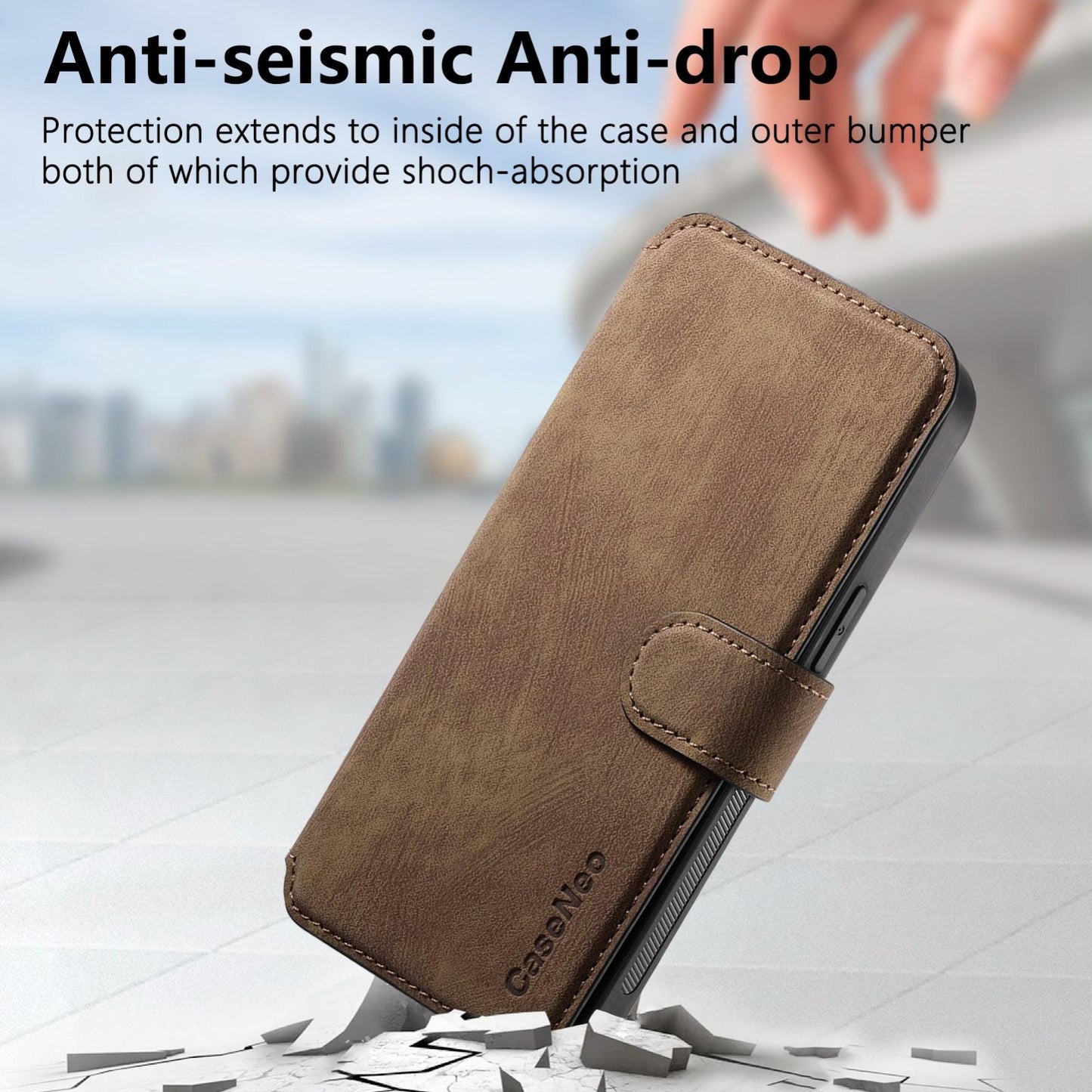 iPhone 16e Retro Leather Phone Case with Enhanced MagSafe Wireless Charging, RFID Anti-theft Protection, Kickstand & Magnetic Lock Wallet Cover