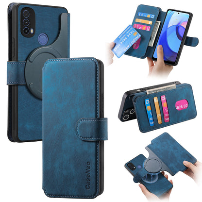 Motorola Moto E30/E20 Retro Leather Phone Case with Enhanced MagSafe Wireless Charging, RFID Anti-theft Protection, Kickstand & Magnetic Lock Wallet Cover