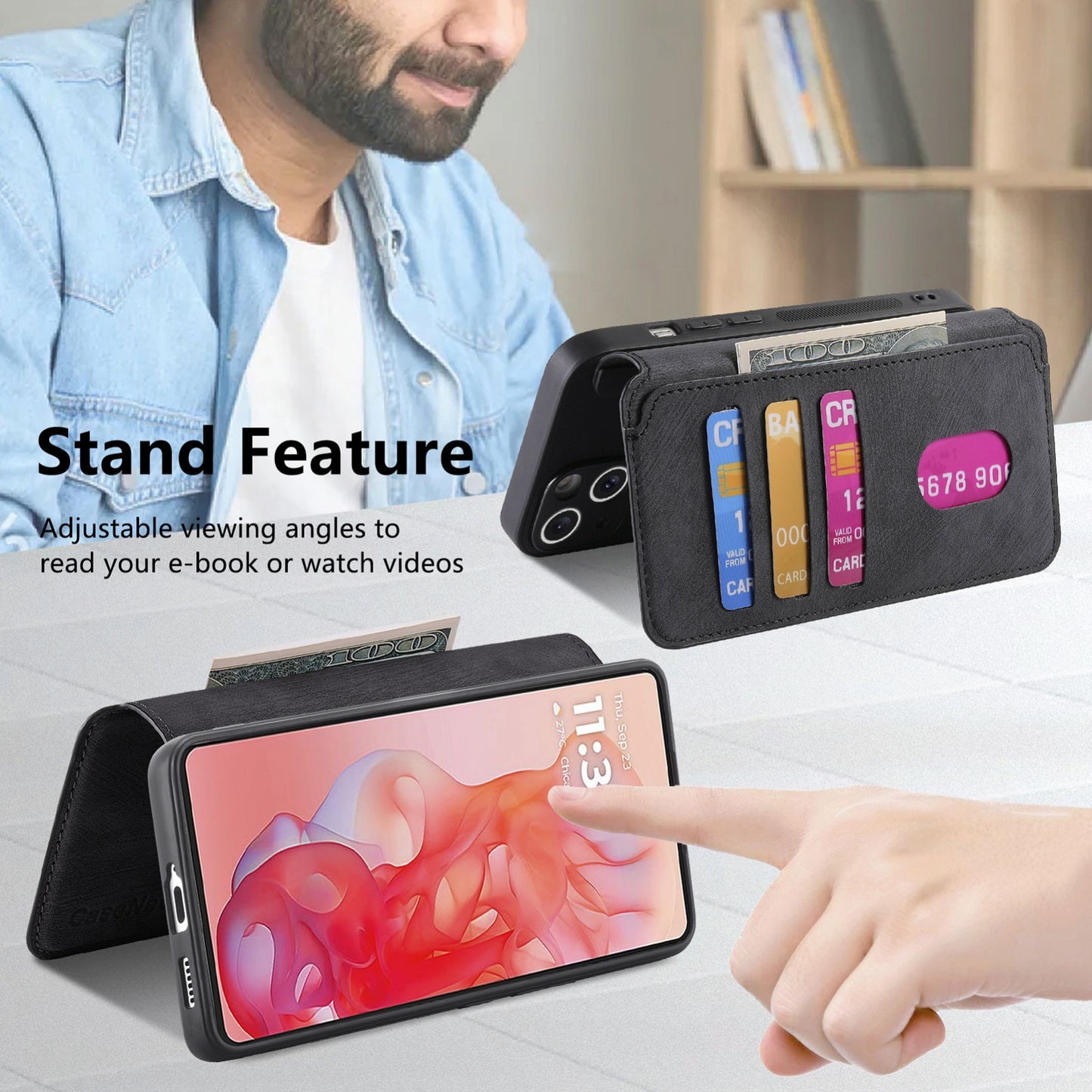 Motorola Moto G Stylus 5G 2024 Retro Leather Phone Case with Enhanced MagSafe Wireless Charging, RFID Anti-theft Protection, Kickstand & Magnetic Lock Wallet Cover