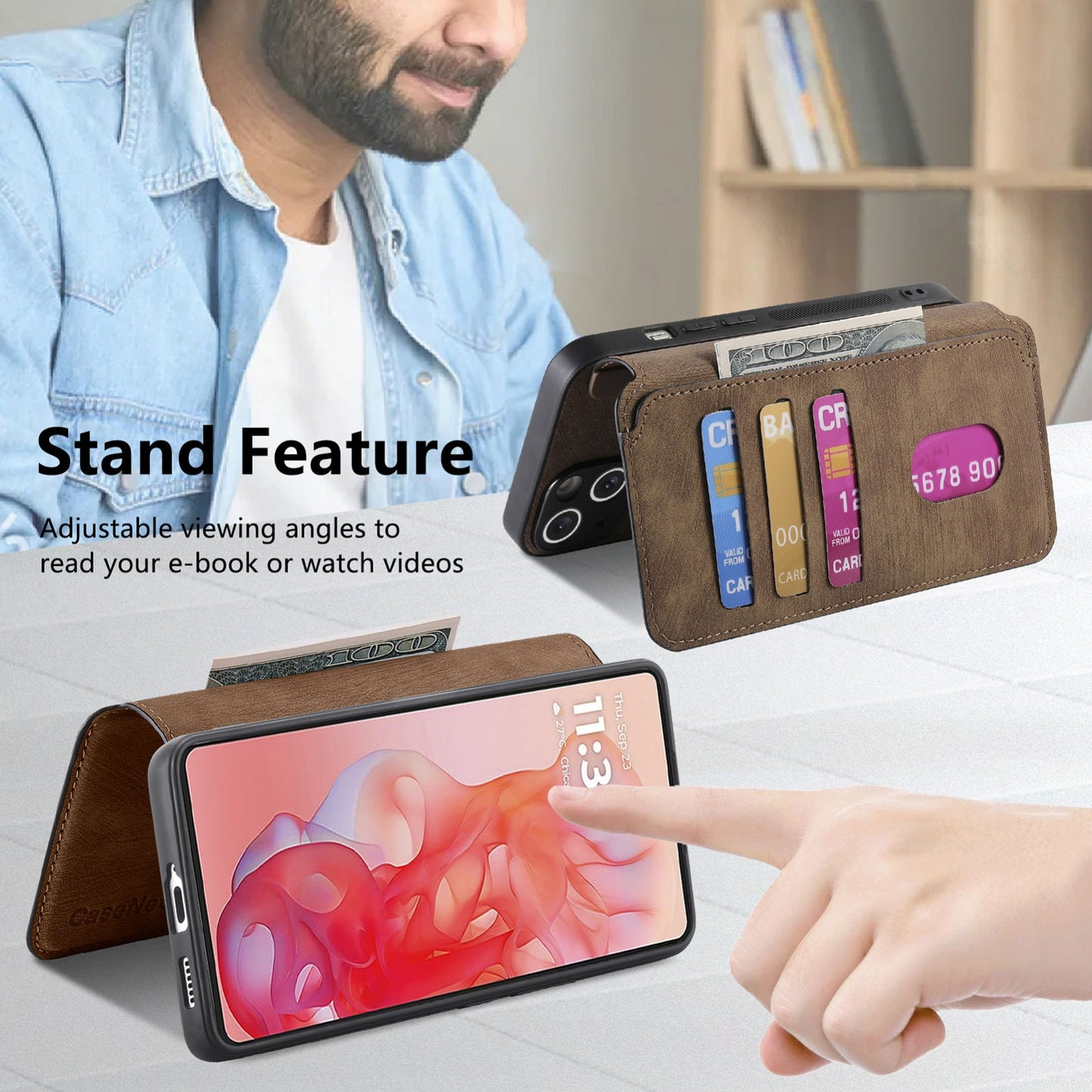 Motorola Moto G Stylus 5G 2024 Retro Leather Phone Case with Enhanced MagSafe Wireless Charging, RFID Anti-theft Protection, Kickstand & Magnetic Lock Wallet Cover