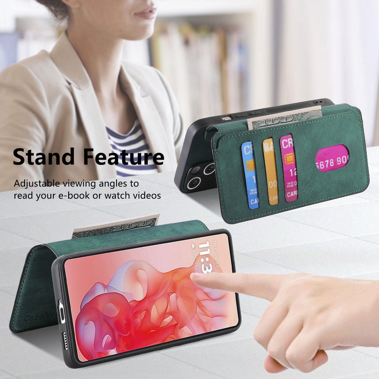 Motorola Moto G Stylus 5G 2024 Retro Leather Phone Case with Enhanced MagSafe Wireless Charging, RFID Anti-theft Protection, Kickstand & Magnetic Lock Wallet Cover