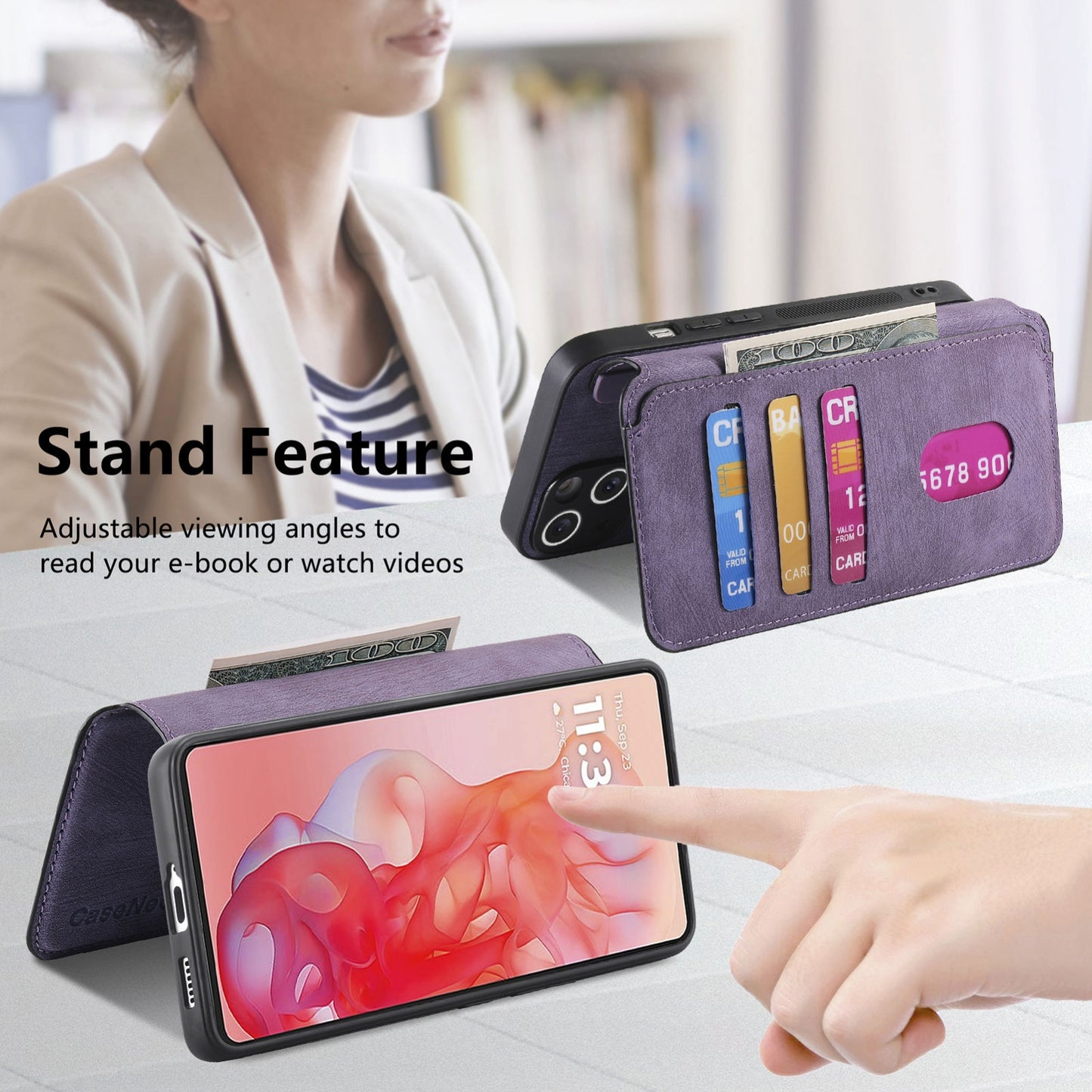 Motorola Moto G Stylus 5G 2024 Retro Leather Phone Case with Enhanced MagSafe Wireless Charging, RFID Anti-theft Protection, Kickstand & Magnetic Lock Wallet Cover