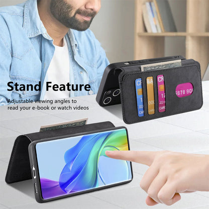 vivo V29 Lite Retro Leather Phone Case with Enhanced MagSafe Wireless Charging, RFID Anti-theft Protection, Kickstand & Magnetic Lock Wallet Cover