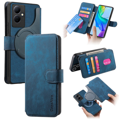 vivo V29 Lite Retro Leather Phone Case with Enhanced MagSafe Wireless Charging, RFID Anti-theft Protection, Kickstand & Magnetic Lock Wallet Cover