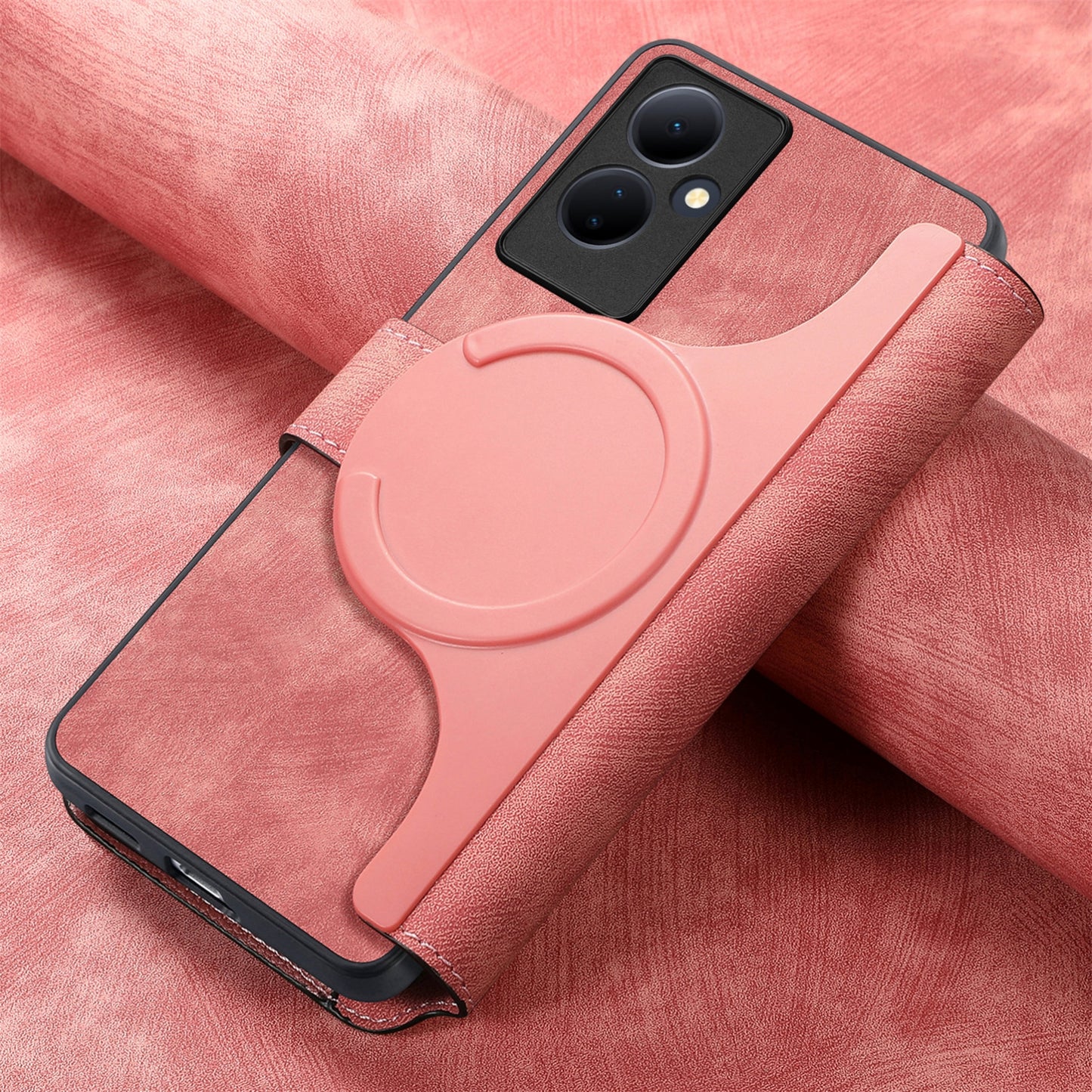 vivo V29 Lite Retro Leather Phone Case with Enhanced MagSafe Wireless Charging, RFID Anti-theft Protection, Kickstand & Magnetic Lock Wallet Cover