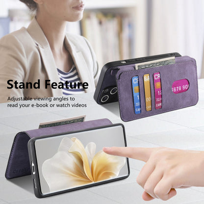 vivo V40 Lite Retro Leather Phone Case with Enhanced MagSafe Wireless Charging, RFID Anti-theft Protection, Kickstand & Magnetic Lock Wallet Cover