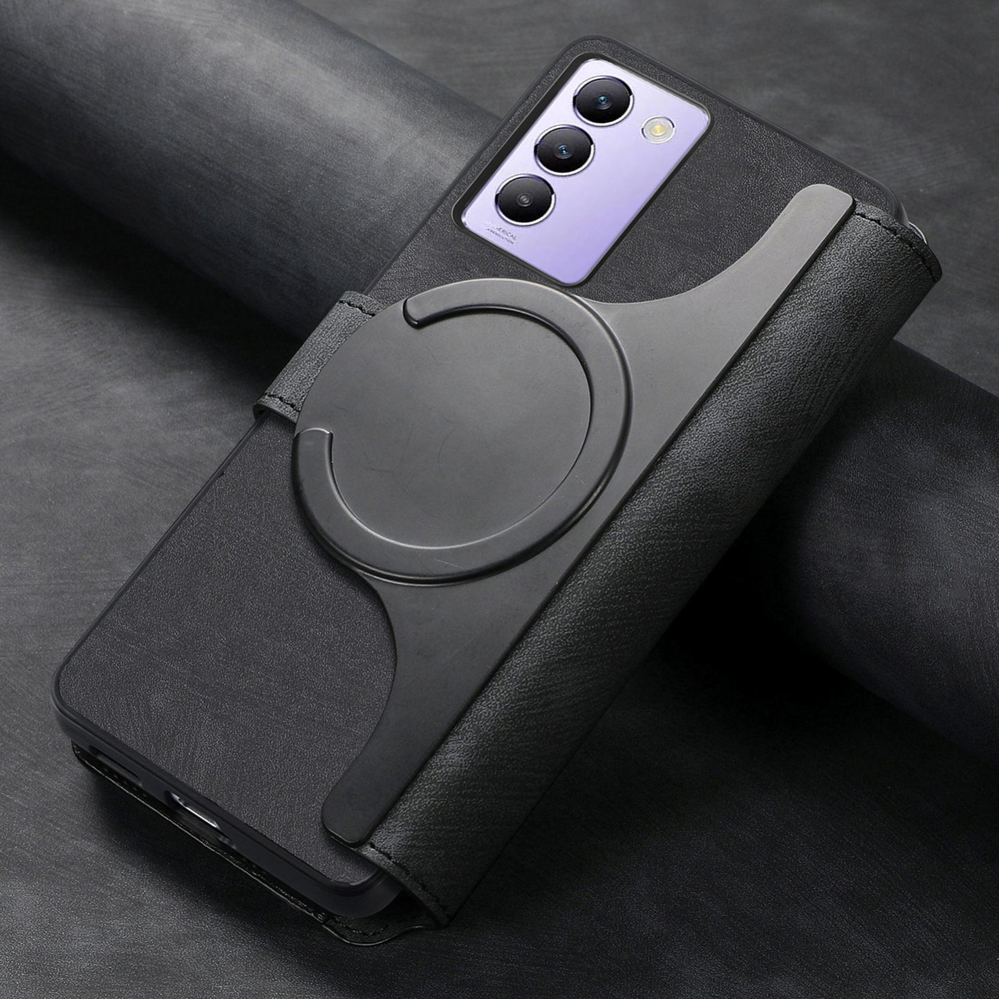 vivo V40 SE Retro Leather Phone Case with Enhanced MagSafe Wireless Charging, RFID Anti-theft Protection, Kickstand & Magnetic Lock Wallet Cover