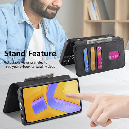 vivo V40 SE Retro Leather Phone Case with Enhanced MagSafe Wireless Charging, RFID Anti-theft Protection, Kickstand & Magnetic Lock Wallet Cover