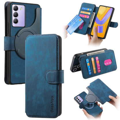 vivo V40 SE Retro Leather Phone Case with Enhanced MagSafe Wireless Charging, RFID Anti-theft Protection, Kickstand & Magnetic Lock Wallet Cover