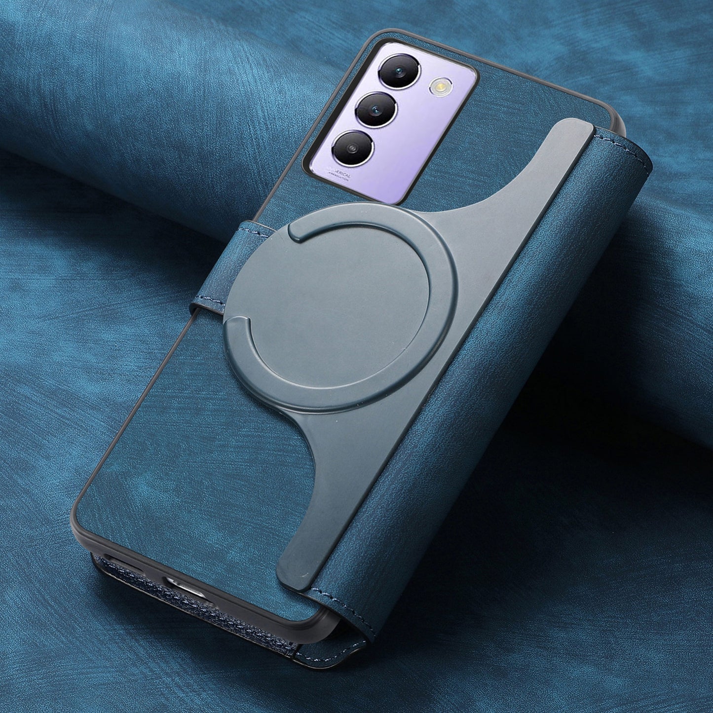 vivo V40 SE Retro Leather Phone Case with Enhanced MagSafe Wireless Charging, RFID Anti-theft Protection, Kickstand & Magnetic Lock Wallet Cover