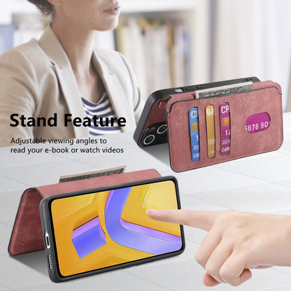 vivo V40 SE Retro Leather Phone Case with Enhanced MagSafe Wireless Charging, RFID Anti-theft Protection, Kickstand & Magnetic Lock Wallet Cover