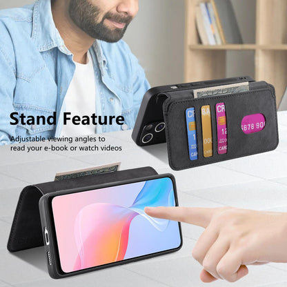 For vivo Y3T Retro Leather Phone Case with Enhanced MagSafe Wireless Charging, RFID Anti-theft Protection, Kickstand & Magnetic Lock Wallet Cover