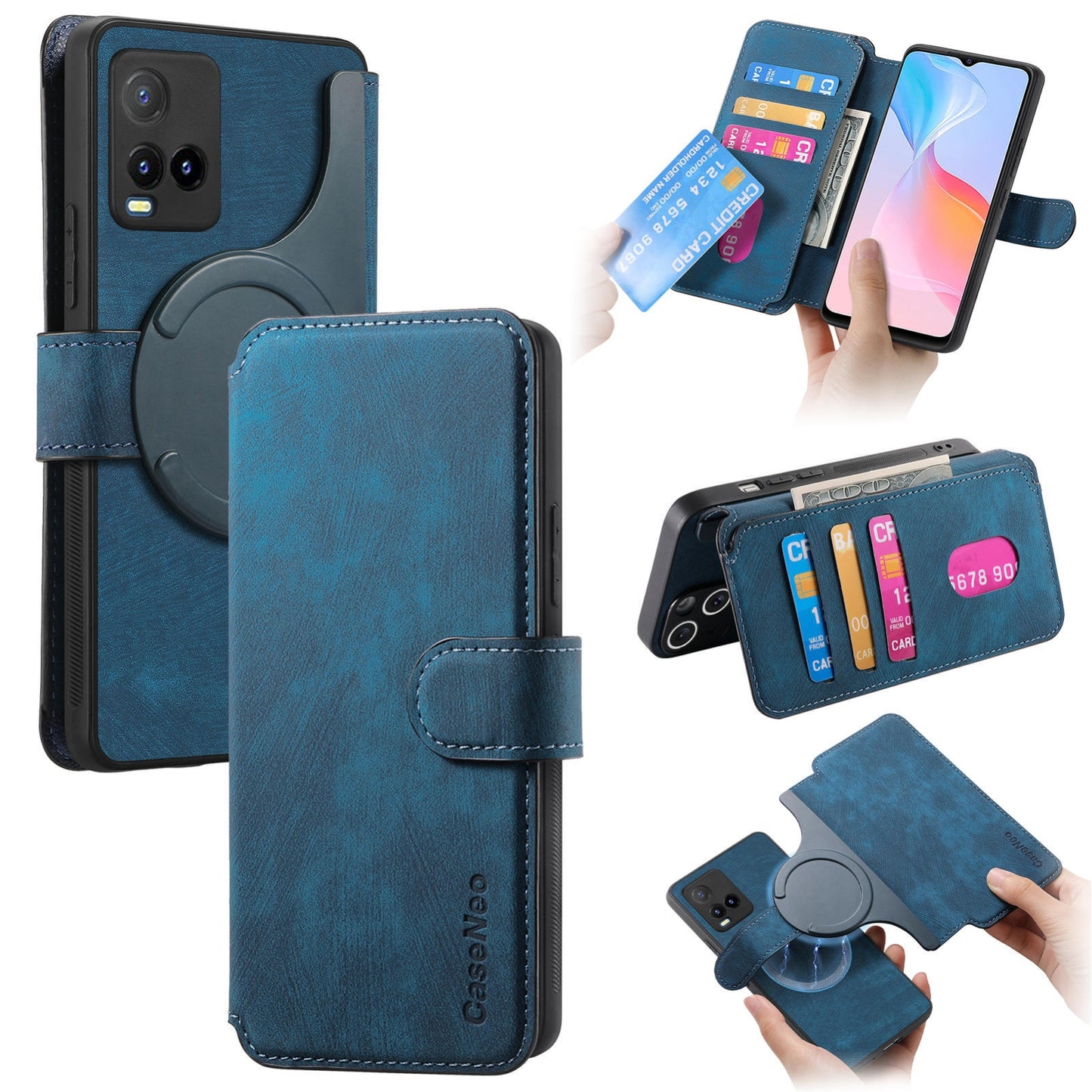 For vivo Y3T Retro Leather Phone Case with Enhanced MagSafe Wireless Charging, RFID Anti-theft Protection, Kickstand & Magnetic Lock Wallet Cover