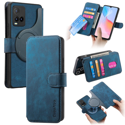 For vivo Y3T Retro Leather Phone Case with Enhanced MagSafe Wireless Charging, RFID Anti-theft Protection, Kickstand & Magnetic Lock Wallet Cover