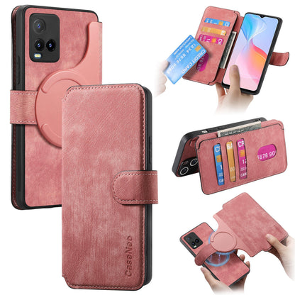 For vivo Y3T Retro Leather Phone Case with Enhanced MagSafe Wireless Charging, RFID Anti-theft Protection, Kickstand & Magnetic Lock Wallet Cover