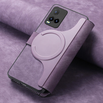 For vivo Y3T Retro Leather Phone Case with Enhanced MagSafe Wireless Charging, RFID Anti-theft Protection, Kickstand & Magnetic Lock Wallet Cover