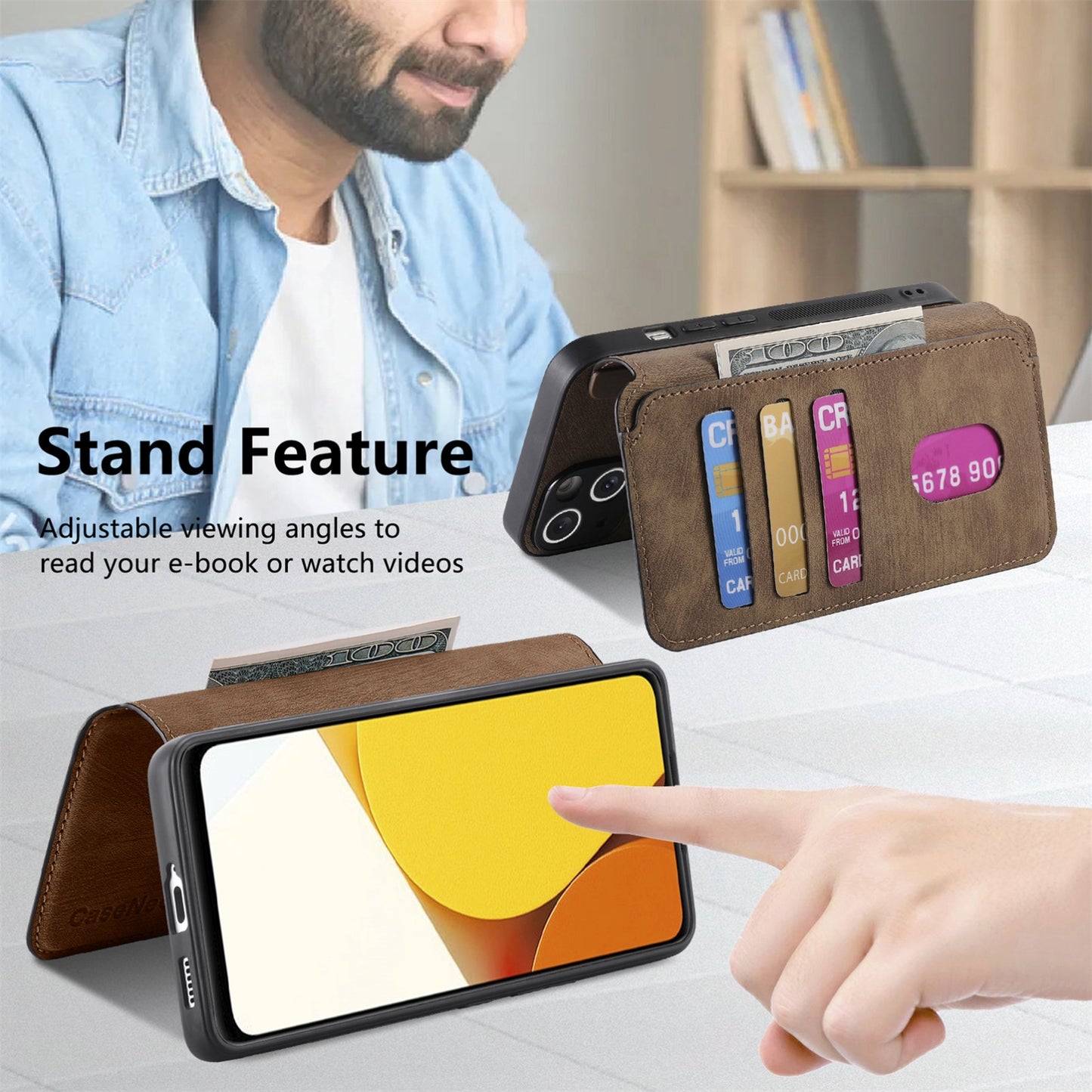 For vivo Y35 5G Retro Leather Phone Case with Enhanced MagSafe Wireless Charging, RFID Anti-theft Protection, Kickstand & Magnetic Lock Wallet Cover