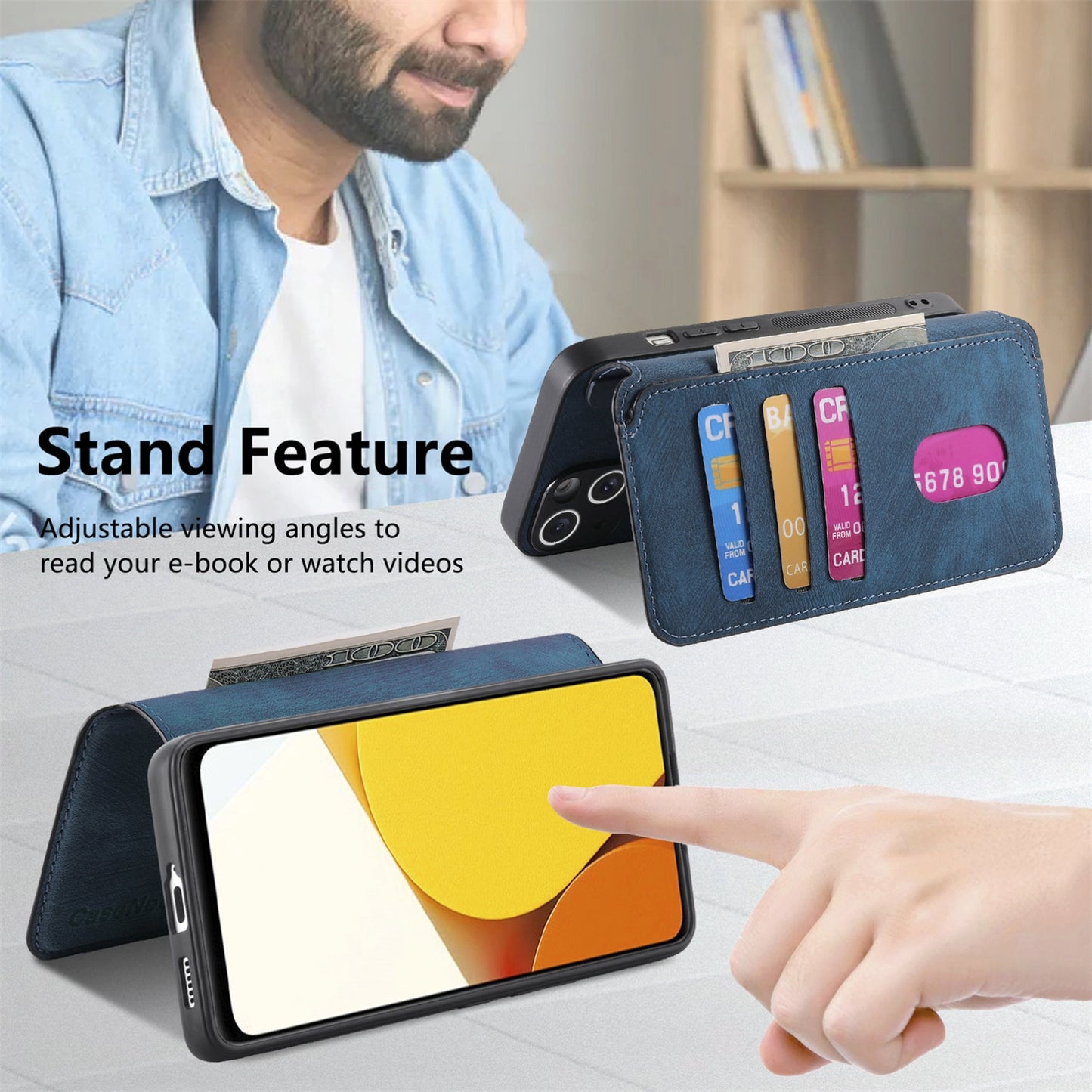 For vivo Y35 5G Retro Leather Phone Case with Enhanced MagSafe Wireless Charging, RFID Anti-theft Protection, Kickstand & Magnetic Lock Wallet Cover
