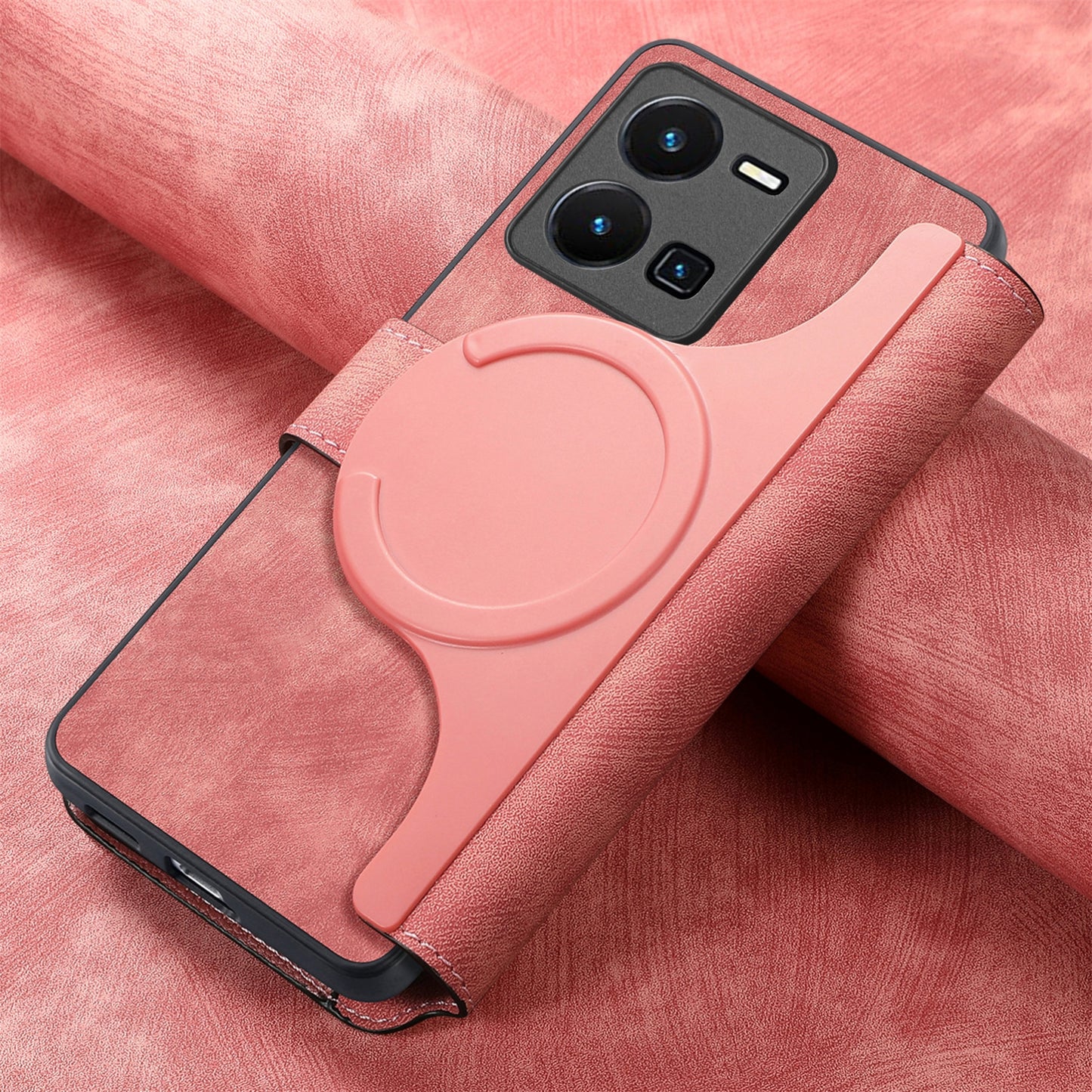 For vivo Y35 5G Retro Leather Phone Case with Enhanced MagSafe Wireless Charging, RFID Anti-theft Protection, Kickstand & Magnetic Lock Wallet Cover