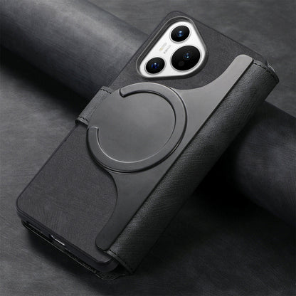 Huawei Pura 70 Retro Leather Phone Case with Enhanced MagSafe Wireless Charging, RFID Anti-theft Protection, Kickstand & Magnetic Lock Wallet Cover