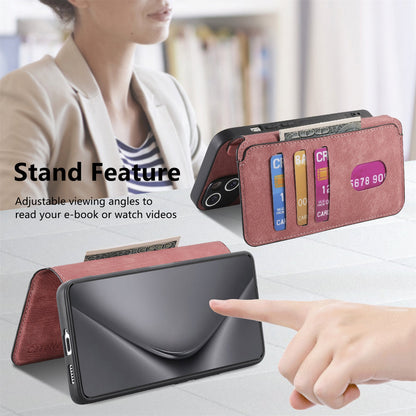 Huawei Pura 70 Retro Leather Phone Case with Enhanced MagSafe Wireless Charging, RFID Anti-theft Protection, Kickstand & Magnetic Lock Wallet Cover