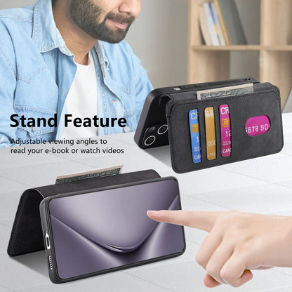 Huawei Pura 70 Pro Retro Leather Phone Case with Enhanced MagSafe Wireless Charging, RFID Anti-theft Protection, Kickstand & Magnetic Lock Wallet Cover