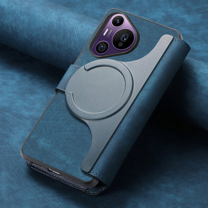 Huawei Pura 70 Pro Retro Leather Phone Case with Enhanced MagSafe Wireless Charging, RFID Anti-theft Protection, Kickstand & Magnetic Lock Wallet Cover