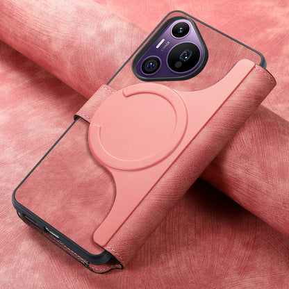 Huawei Pura 70 Pro Retro Leather Phone Case with Enhanced MagSafe Wireless Charging, RFID Anti-theft Protection, Kickstand & Magnetic Lock Wallet Cover