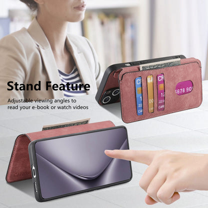 Huawei Pura 70 Pro Retro Leather Phone Case with Enhanced MagSafe Wireless Charging, RFID Anti-theft Protection, Kickstand & Magnetic Lock Wallet Cover