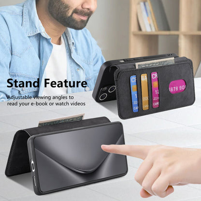 Huawei Pura 70 Ultra Retro Leather Phone Case with Enhanced MagSafe Wireless Charging, RFID Anti-theft Protection, Kickstand & Magnetic Lock Wallet Cover