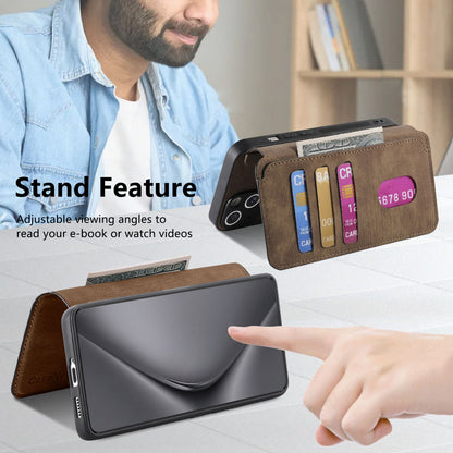 Huawei Pura 70 Ultra Retro Leather Phone Case with Enhanced MagSafe Wireless Charging, RFID Anti-theft Protection, Kickstand & Magnetic Lock Wallet Cover