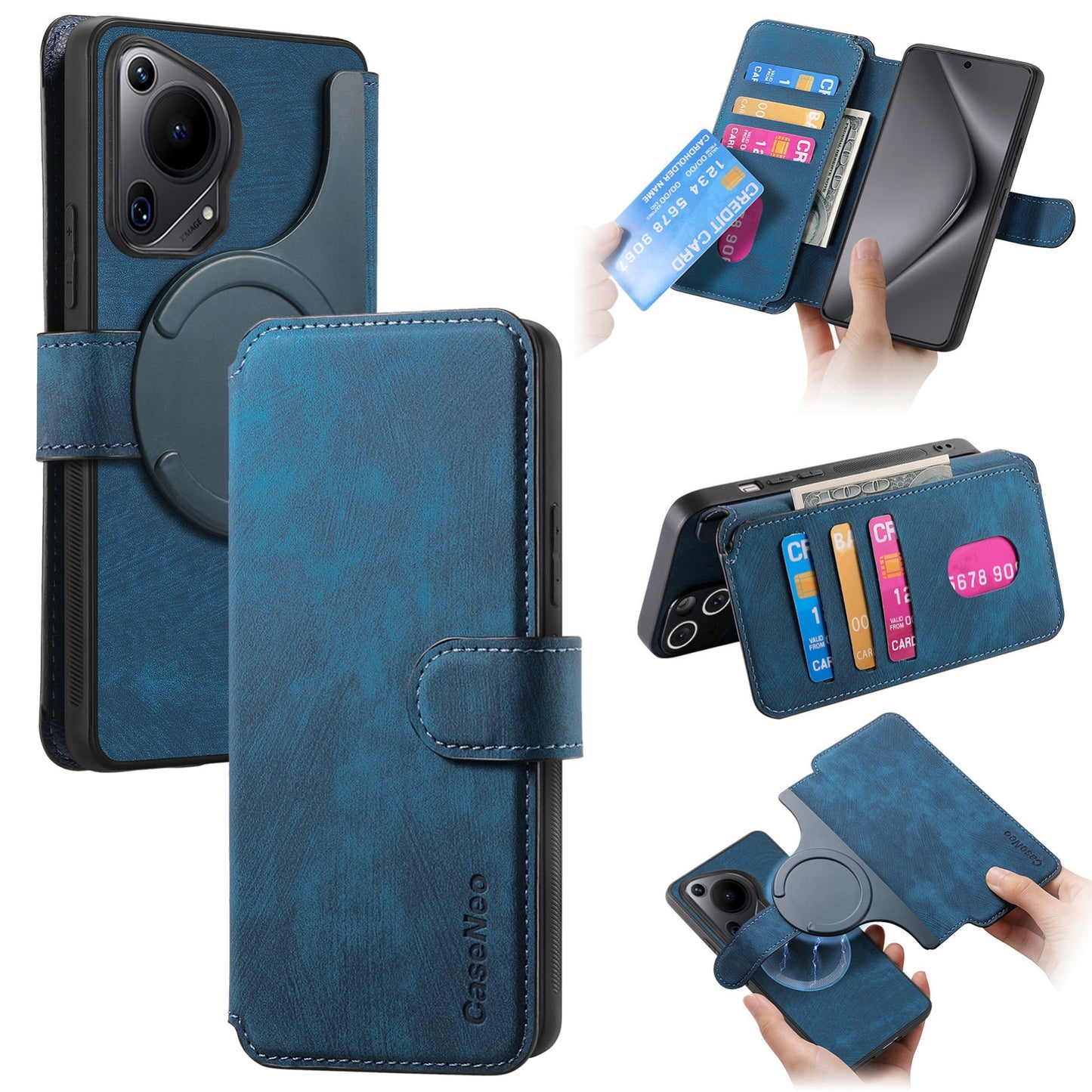 Huawei Pura 70 Ultra Retro Leather Phone Case with Enhanced MagSafe Wireless Charging, RFID Anti-theft Protection, Kickstand & Magnetic Lock Wallet Cover