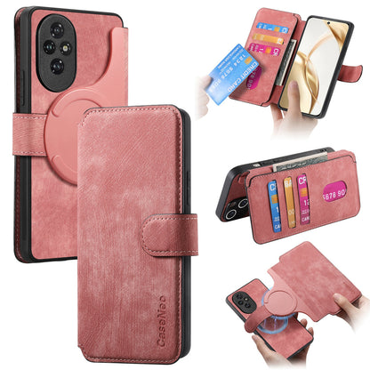 Honor 200 Retro Leather Phone Case with Enhanced MagSafe Wireless Charging, RFID Anti-theft Protection, Kickstand & Magnetic Lock Wallet Cover