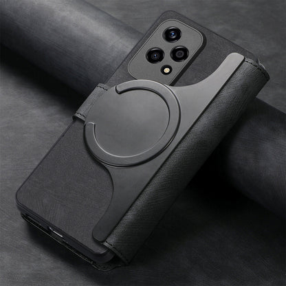 Honor 200 Lite Retro Leather Phone Case with Enhanced MagSafe Wireless Charging, RFID Anti-theft Protection, Kickstand & Magnetic Lock Wallet Cover