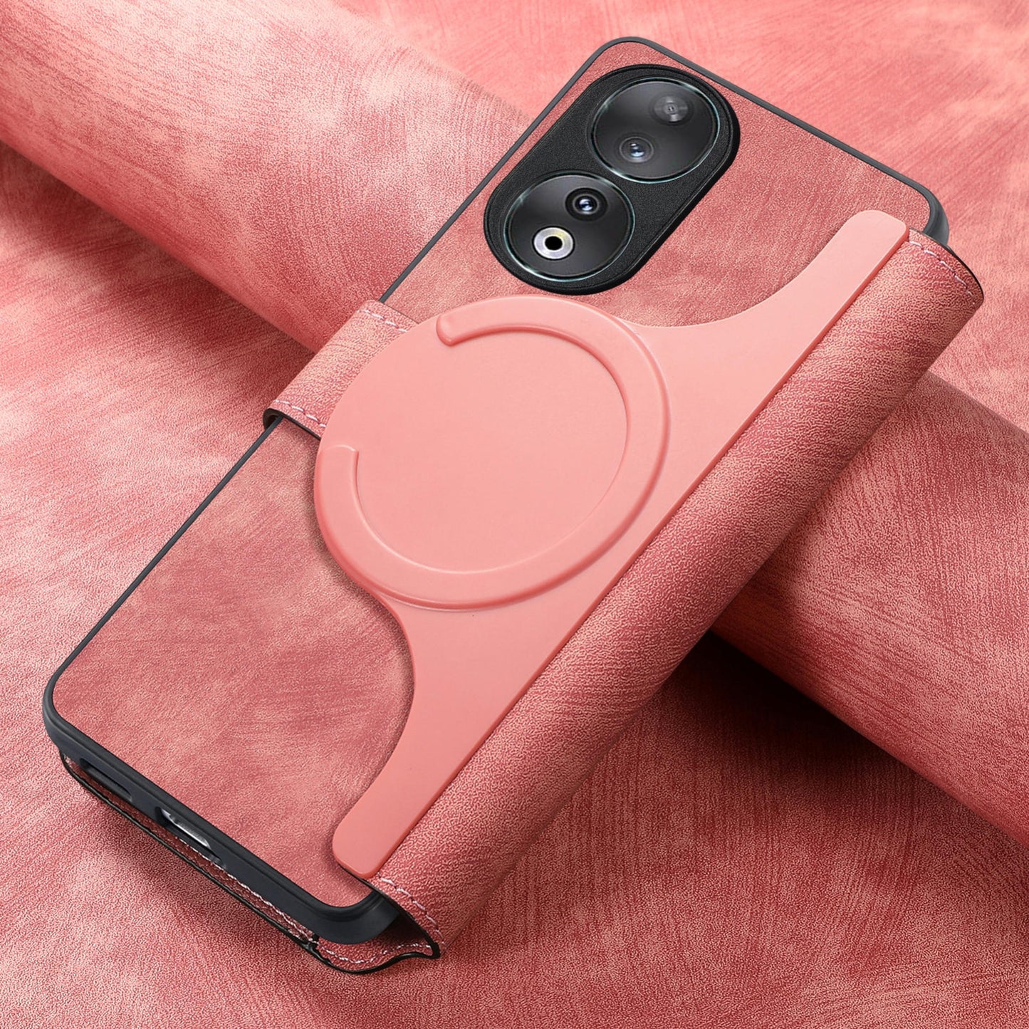 Honor 90 Retro Leather Phone Case with Enhanced MagSafe Wireless Charging, RFID Anti-theft Protection, Kickstand & Magnetic Lock Wallet Cover