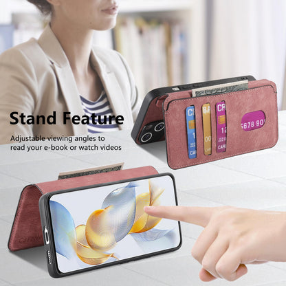 Honor 90 Retro Leather Phone Case with Enhanced MagSafe Wireless Charging, RFID Anti-theft Protection, Kickstand & Magnetic Lock Wallet Cover