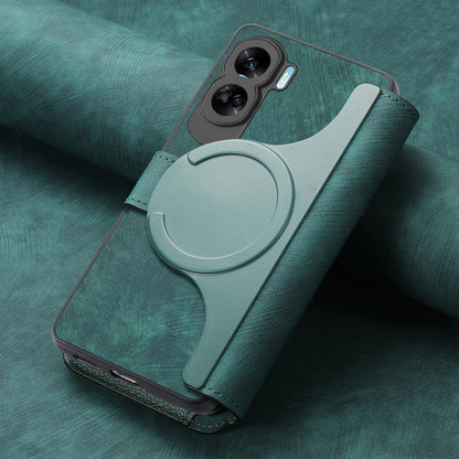 Honor 90 Lite Retro Leather Phone Case with Enhanced MagSafe Wireless Charging, RFID Anti-theft Protection, Kickstand & Magnetic Lock Wallet Cover