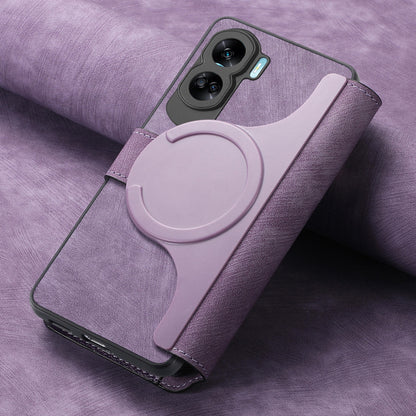 Honor 90 Lite Retro Leather Phone Case with Enhanced MagSafe Wireless Charging, RFID Anti-theft Protection, Kickstand & Magnetic Lock Wallet Cover