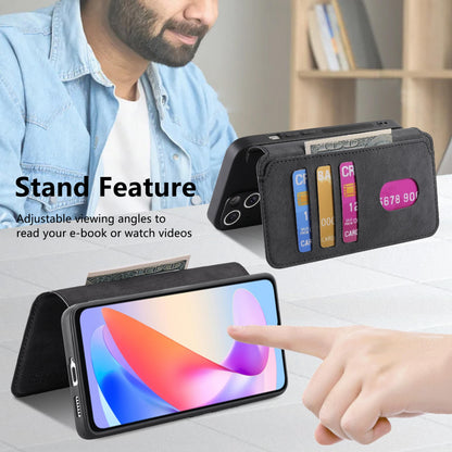 Honor X6a Retro Leather Phone Case with Enhanced MagSafe Wireless Charging, RFID Anti-theft Protection, Kickstand & Magnetic Lock Wallet Cover