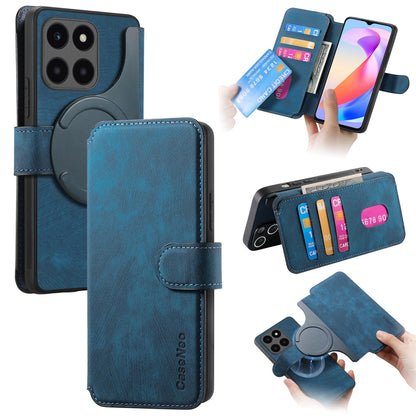 Honor X6a Retro Leather Phone Case with Enhanced MagSafe Wireless Charging, RFID Anti-theft Protection, Kickstand & Magnetic Lock Wallet Cover